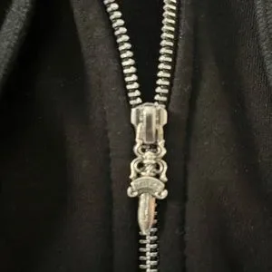 Sweat à Capuche Chrome Hearts Zip Noir, Logo Dagger, Taille S, Occasion Parfait état